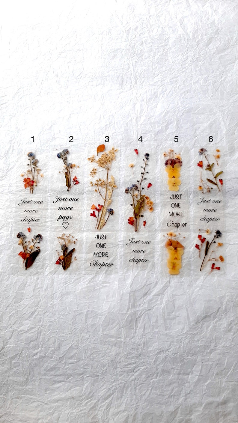 Just one more chapter, pressed Flower bookmark, marque page en fleurs séchées, birthday gift, one more page bookmark, Christmas gift for her zdjęcie 2