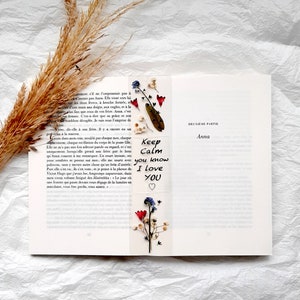 Love you forever book mark, Keep calm you know I love you bookmark, Pressed Flower art, I love you gifts, I love you more, Christmas fillers image 6