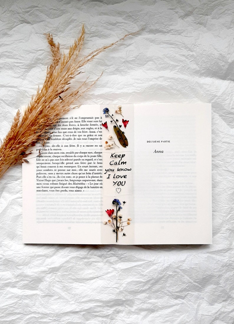 Love you forever book mark, Keep calm you know I love you bookmark, Pressed Flower art, I love you gifts, I love you more, Christmas fillers image 6