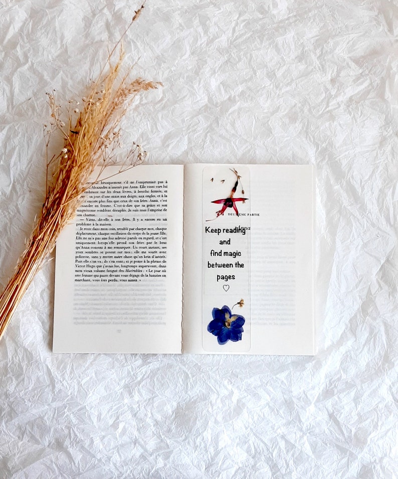 Keep reading bookmark, pressed Flowers bookmark, book accessories, floral bookmark, gift for gardeners, dried wildflowers, Christmas gifts image 3