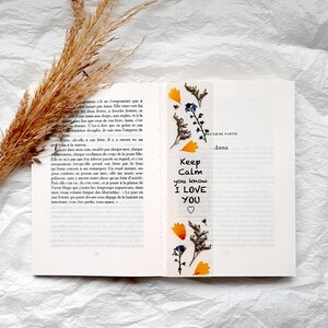 Love you forever book mark, Keep calm you know I love you bookmark, Pressed Flower art, I love you gifts, I love you more, Christmas fillers image 4