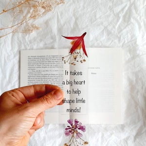 Best Teacher gifts, flower bookmark, Thank you teacher gifts, handmade pressed flowers, teacher book mark, Christmas gifts, Secret Santa image 3