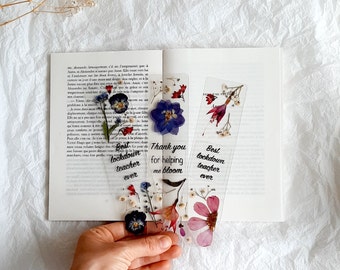 Best Teacher gifts, flower bookmark, Thank you teacher gifts, handmade pressed flowers, teacher book mark, Christmas gifts, Secret Santa