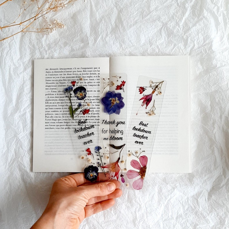 Best Teacher gifts, flower bookmark, Thank you teacher gifts, handmade pressed flowers, teacher book mark, Christmas gifts, Secret Santa image 1