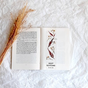 Keep reading bookmark, pressed Flowers bookmark, book accessories, floral bookmark, gift for gardeners, dried wildflowers, Christmas gifts image 6