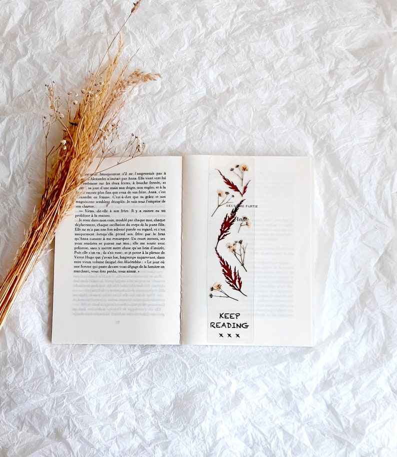 Keep reading bookmark, pressed Flowers bookmark, book accessories, floral bookmark, gift for gardeners, dried wildflowers, Christmas gifts image 6