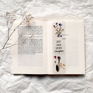 Just one more chapter, pressed Flower bookmark, marque page en fleurs séchées, birthday gift, one more page bookmark, Christmas gift for her zdjęcie 8