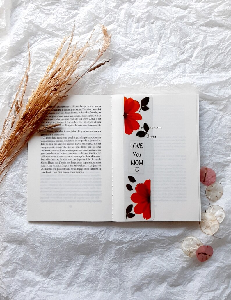 I love you to the moon and back, Floral Bookmark, Christmas gift, Secret Santa gift, Pressed Flower Bookmark, Christmas stocking fillers image 9
