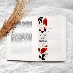 Best Grandad dad bookmark, pressed flower bookmark, Christmas gift, stocking fillers, Love you dad, marque page fleurs séchées, gift for him image 10