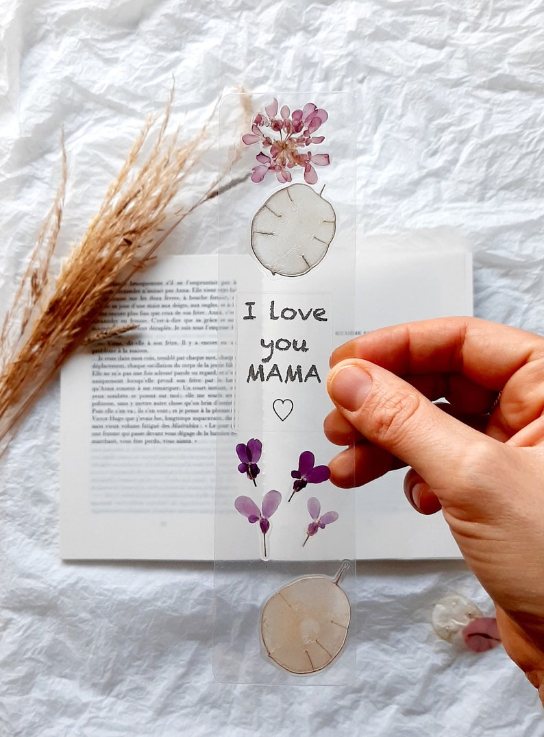 I love you to the moon and back, Floral Bookmark, Christmas gift, Secret Santa gift, Pressed Flower Bookmark, Christmas stocking fillers image 10