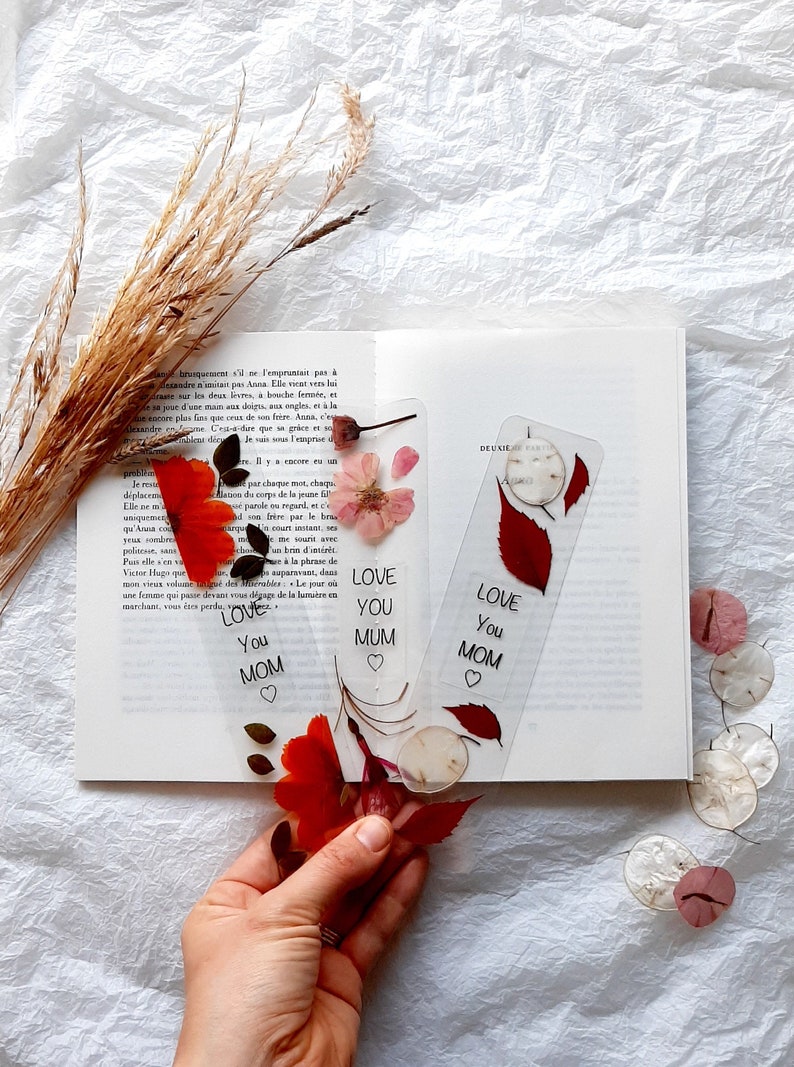 I love you to the moon and back, Floral Bookmark, Christmas gift, Secret Santa gift, Pressed Flower Bookmark, Christmas stocking fillers image 1
