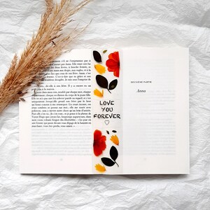 Love you forever book mark, Keep calm you know I love you bookmark, Pressed Flower art, I love you gifts, I love you more, Christmas fillers image 5