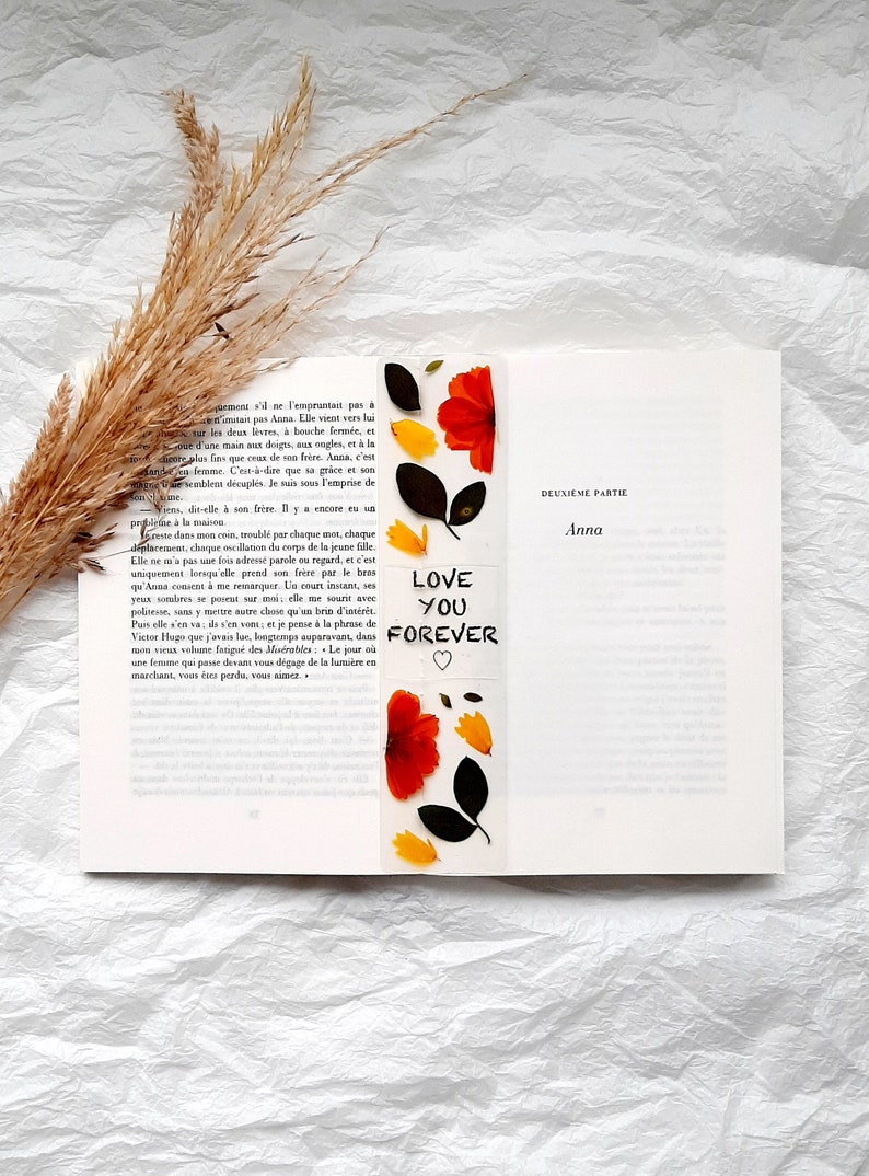 Love you forever book mark, Keep calm you know I love you bookmark, Pressed Flower art, I love you gifts, I love you more, Christmas fillers image 5