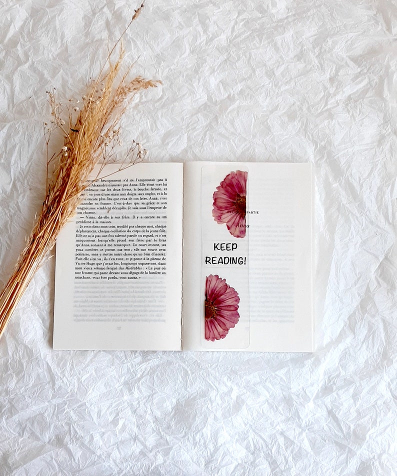 Keep reading bookmark, pressed Flowers bookmark, book accessories, floral bookmark, gift for gardeners, dried wildflowers, Christmas gifts image 4