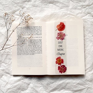 Just one more chapter, pressed Flower bookmark, marque page en fleurs séchées, birthday gift, one more page bookmark, Christmas gift for her zdjęcie 10