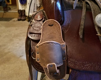 Embossed Western Horse Saddle Cup Holder