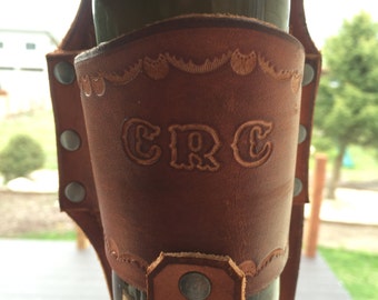 Drink Slings Embossed Leather Beer Holster