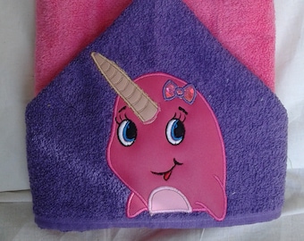 narwhal hooded towel