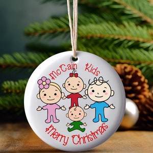 Christmas ceramic Ornament, personalized ornament, family ornament