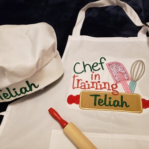Aprons/Chef hat for kids, Personalized, embroidery