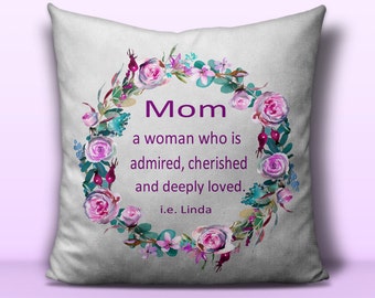 Mothers's  pillow, pillow for mom, pillow, word art pillow. printed pillow, mom pillow gift, birthday gift, cushion