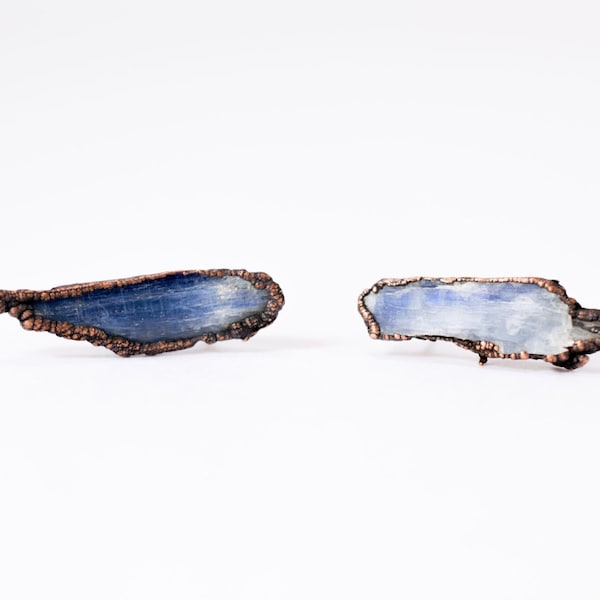 SALE Raw kyanite studs | Blue kyanite crystal earrings | Rough Kyanite silver post earrings | Raw crystal stud earrings | Kyanite earrings