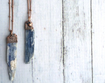 Kyanite necklace | Raw kyanite jewelry | Kyanite healing crystal necklace | Blue kyanite necklace | Kyanite mineral necklace | Kyanite stone