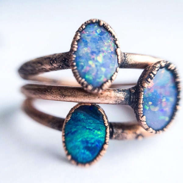 SALE Opal ring | Raw mineral ring | Natural stone ring | Australian opal ring | October Birthstone ring | October Birthstone jewelry