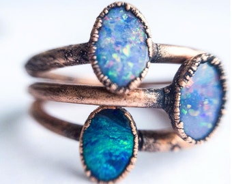 SALE Opal ring | Raw mineral ring | Natural stone ring | Australian opal ring | October Birthstone ring | October Birthstone jewelry