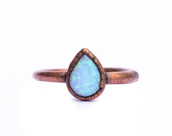Teardrop opal ring | Natural stone ring | Opal ring | Opal Jewelry | October Birthstone Jewelry | October Birthstone ring