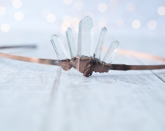 Quartz Crystal Crown | Crystal Tiara | Quartz Crystal Headband | Quartz Coronet