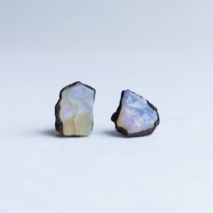 Raw opal earrings | Opal stud earrings | Opal studs | October Birthstone earrings | October Birthstone jewelry | Opal post earrings | Opals
