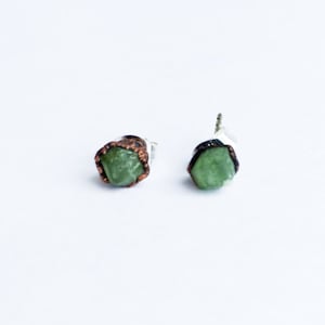 SALE Green Garnet earrings | Green Garnet stud earrings | Green Garnet studs | January Birthstone earrings | January Birthstone