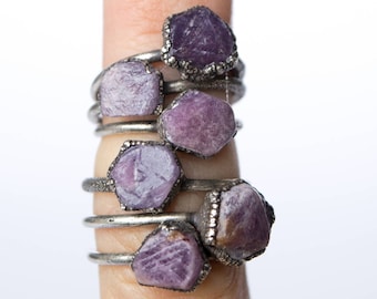 RAW ruby stacking ring | Real ruby jewelry | Natural ruby ring | Rough ruby stacking ring | Raw gemstone ring | Genuine ruby