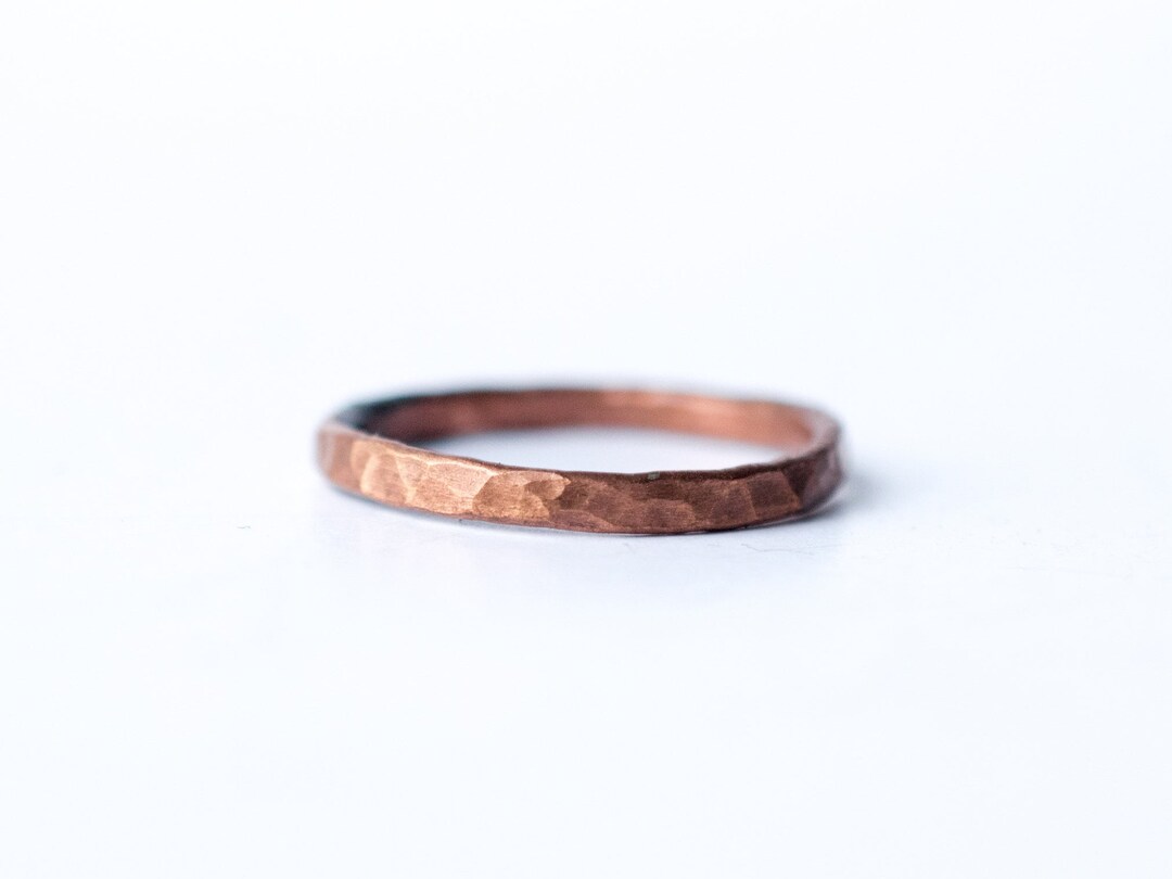Hammered Copper Stacking Ring | Hammered 12 Gauge Band | Copper ...