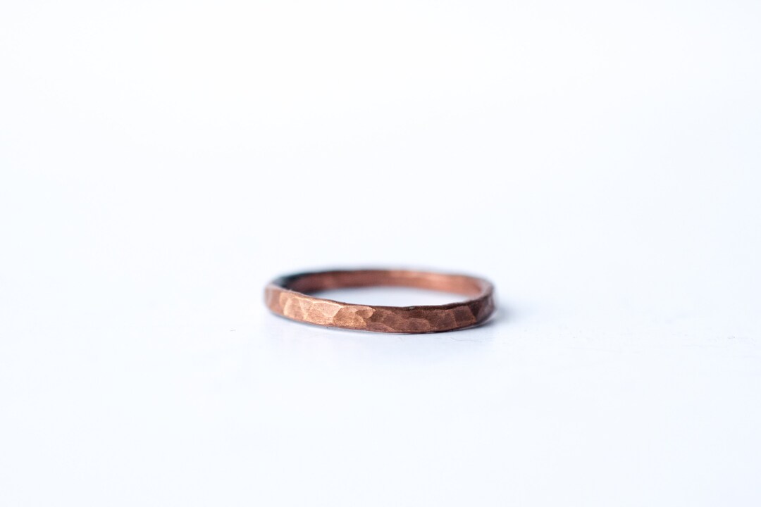 Hammered Copper Stacking Ring Hammered 12 Gauge Band - Etsy