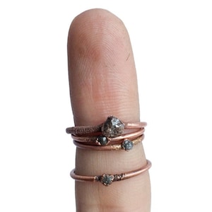 Rough diamond ring | Tiny raw diamond engagement ring | Uncut diamond stacking ring | Conflict free diamond ring | Ethical engagement ring