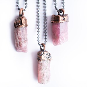 SALE Raw tourmaline necklace | Pink tourmaline necklace | Electroformed tourmaline | October Birthstone necklace | October Birthstone