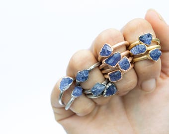 SALE Raw tanzanite ring | Gold tanzanite ring | Electroformed  | Tanzanite jewelry | Silver tanzanite ring
