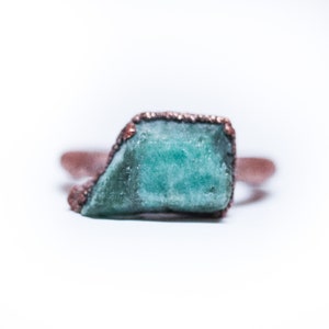 Rough emerald ring Raw Emerald birthstone ring Raw stone jewelry Raw emerald jewelry Raw emerald ring May birthstone jewelry image 2