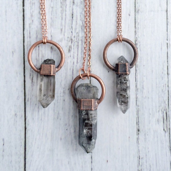 Raw quartz  necklace | Double terminated rock crystal necklace | Raw crystal necklace | Rough quartz crystal pendant | Raw crystal