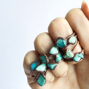 SALE Turquoise nugget ring | Raw turquoise stone ring | Nevada turquoise jewelry | December Birthstone ring | December Birthstone Jewelry