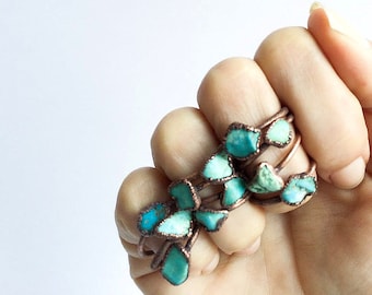 SALE Turquoise nugget ring | Raw turquoise stone ring | Nevada turquoise jewelry | December Birthstone ring | December Birthstone Jewelry