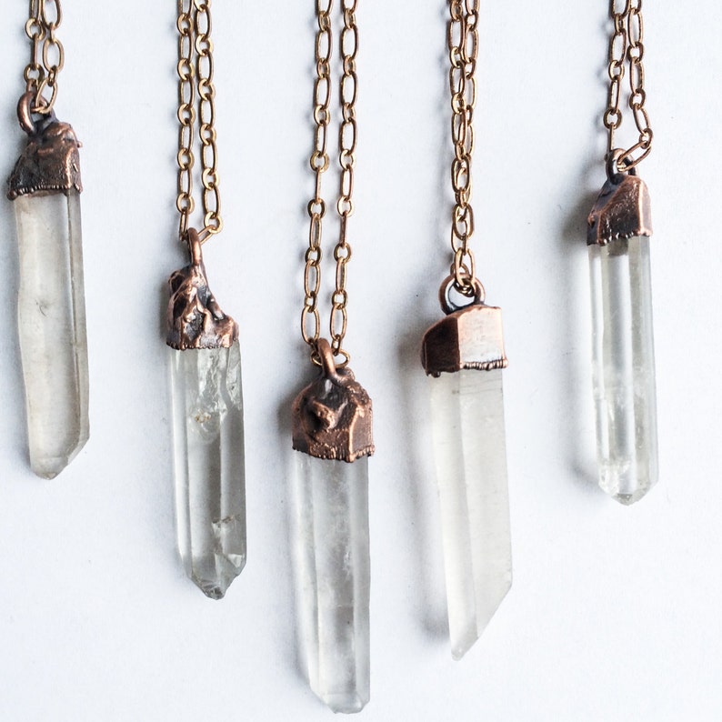 Raw Crystal Necklace Electroformed Crystal Necklace Raw Etsy