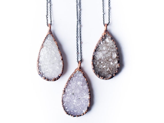Druzy Droplet Crystal Necklace Druzy Droplet Crystal Necklace