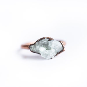 Blue topaz ring Topaz crystal ring Blue Topaz Ring Raw Topaz crystal ring Topaz and Copper Ring image 9