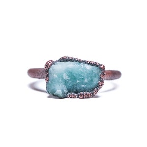 Rough emerald ring Raw Emerald birthstone ring Raw stone jewelry Raw emerald jewelry Raw emerald ring May birthstone jewelry image 1