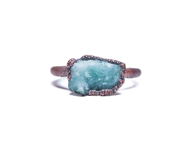 Rough emerald ring Raw Emerald birthstone ring Raw stone jewelry Raw emerald jewelry Raw emerald ring May birthstone jewelry image 1