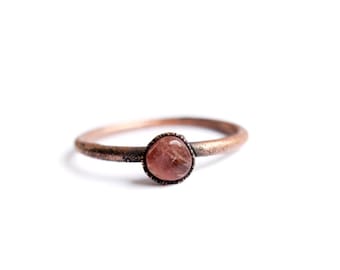 SALE Raw tourmaline ring | Pink tourmaline crystal ring | Electroformed tourmaline ring | Raw stone ring | Raw tourmaline