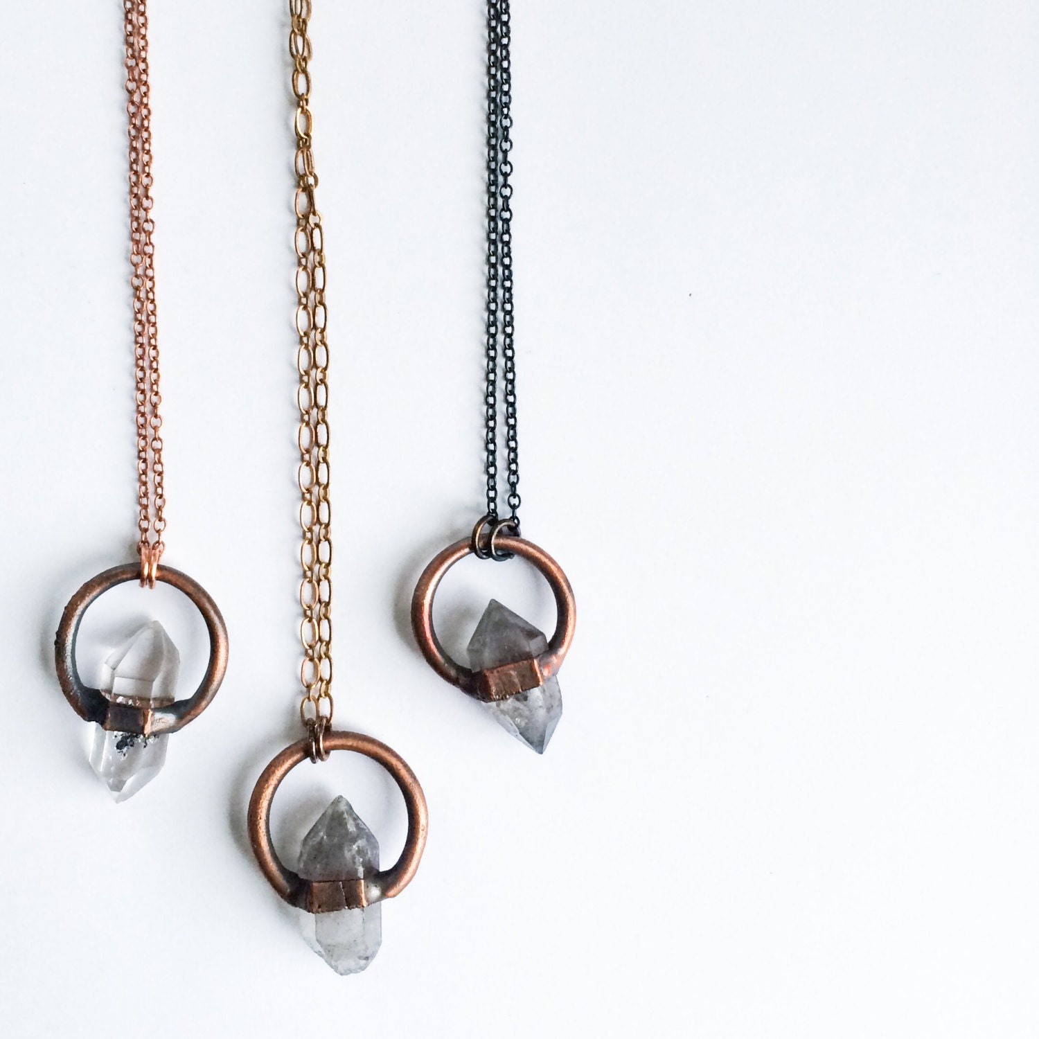 electroforming QUARTZ necklace raw stone necklace witchy necklace electroformed necklace